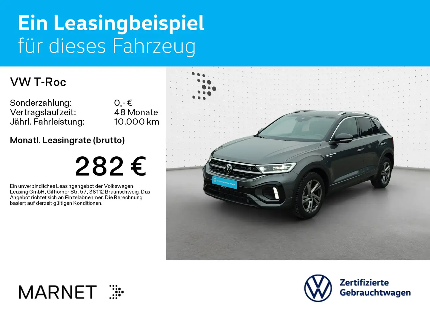 Volkswagen T-Roc T-ROC 1.5 TSI DSG R-Line*Nav*AHK*Kamera*LED+*SHZ Grau - 2