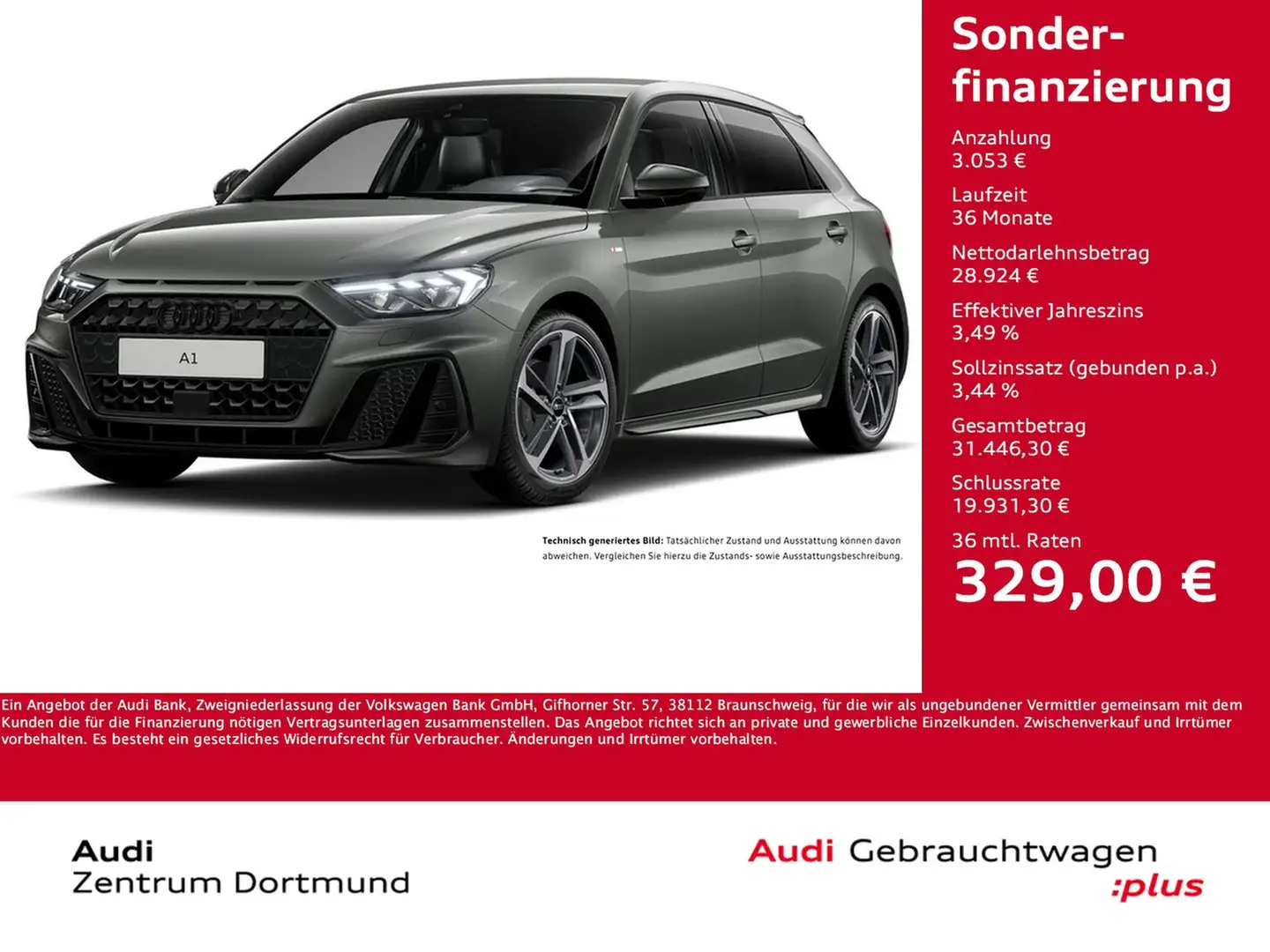 Audi A1 Sportback 35 S LINE SONOS ACC LM17 CARPLAY Grau - 1