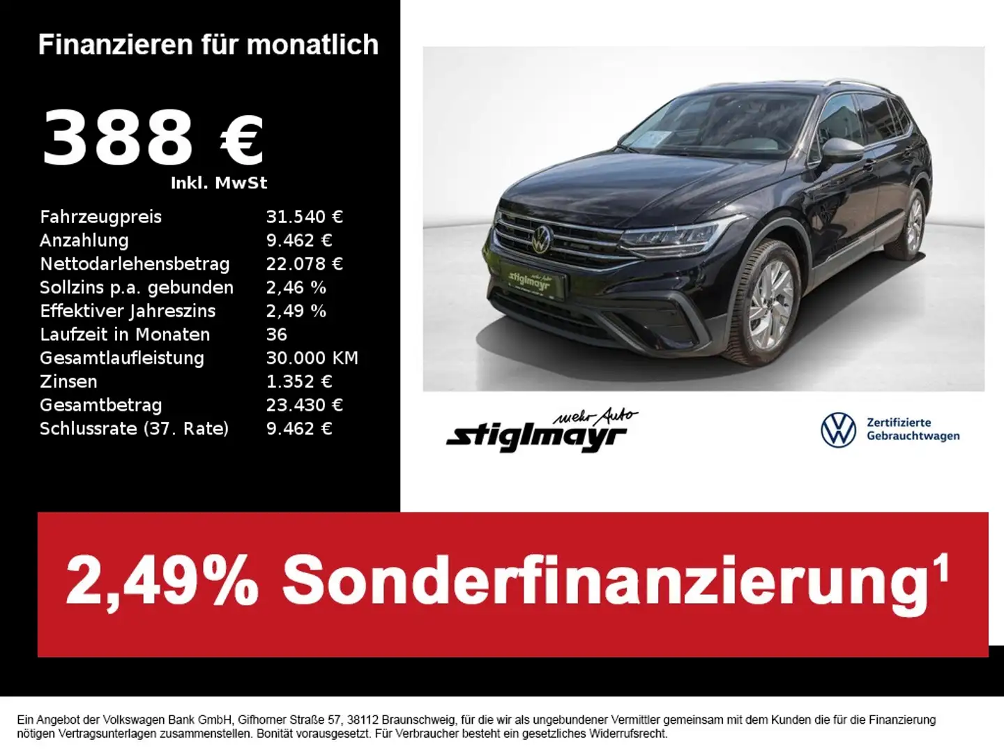 Volkswagen Tiguan Allspace Life 1.5 TSI DSG KAMERA+LED+NAVI Nero - 1