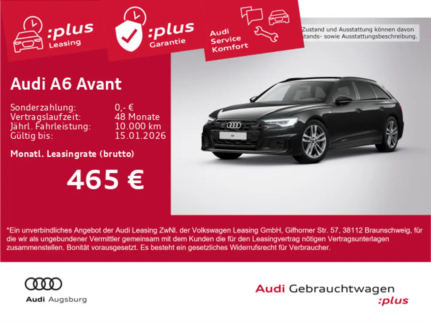 Audi A6 S line 45TFSI qu.*PANO*AHK*MATRIX*8fach Schwarz - 1