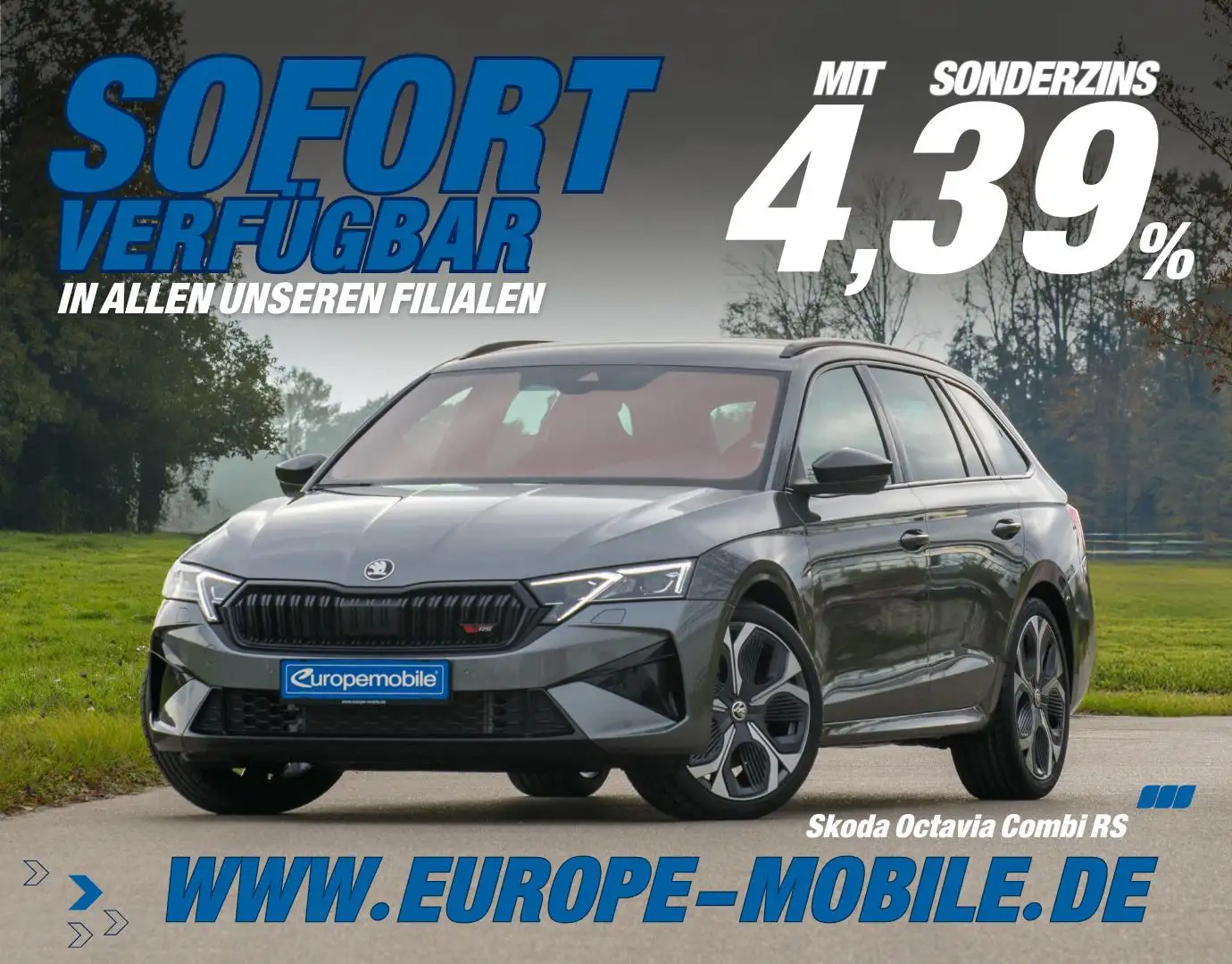 Skoda Octavia Combi 2025 H5 RS 2.0 TSI 265 DSG (Lager) NAV/AH... Grey - 1