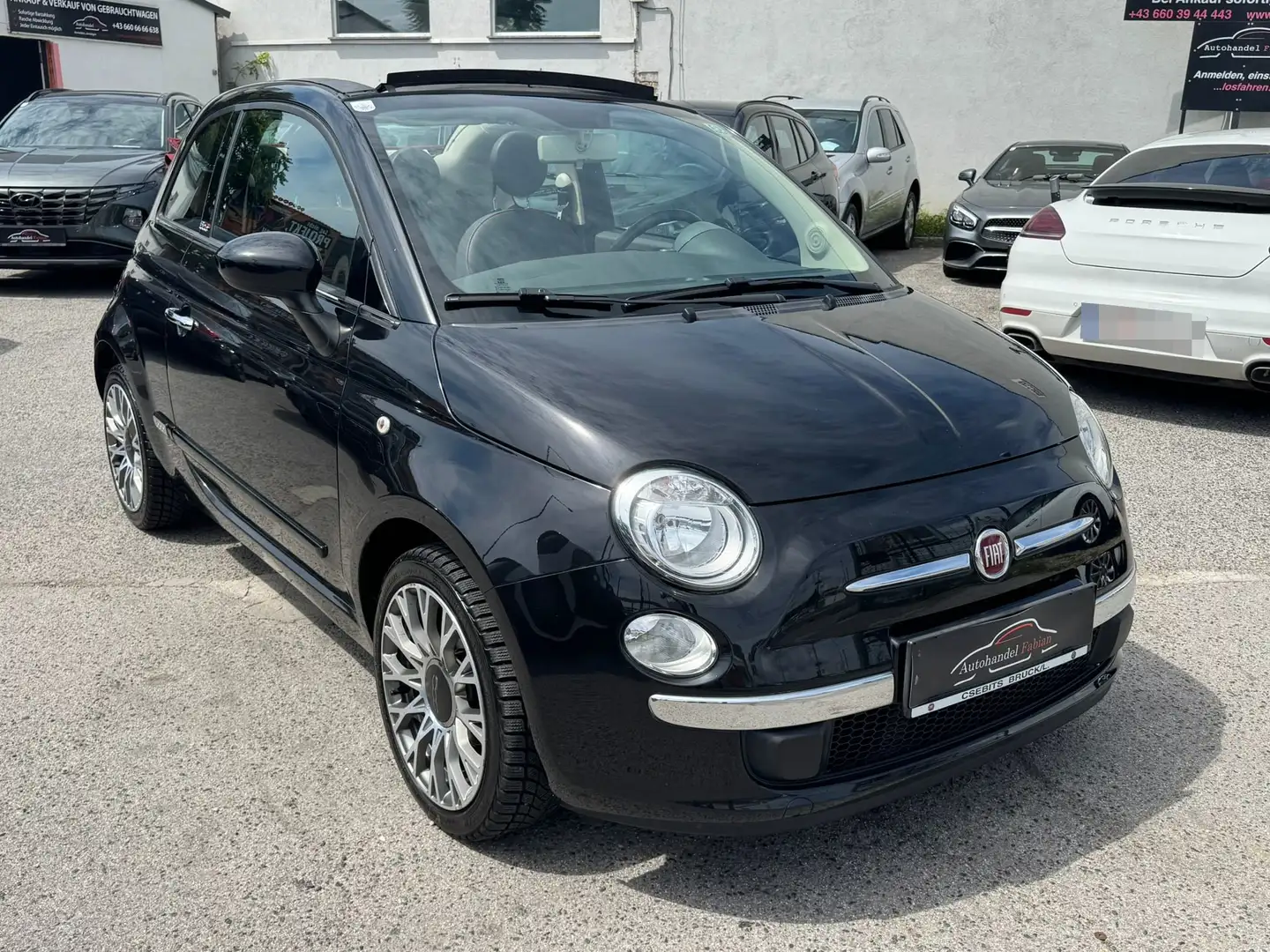 Fiat 500C 1,2 69 Lounge Cabrio PICKERL Parkhilfe Klima Schwarz - 2