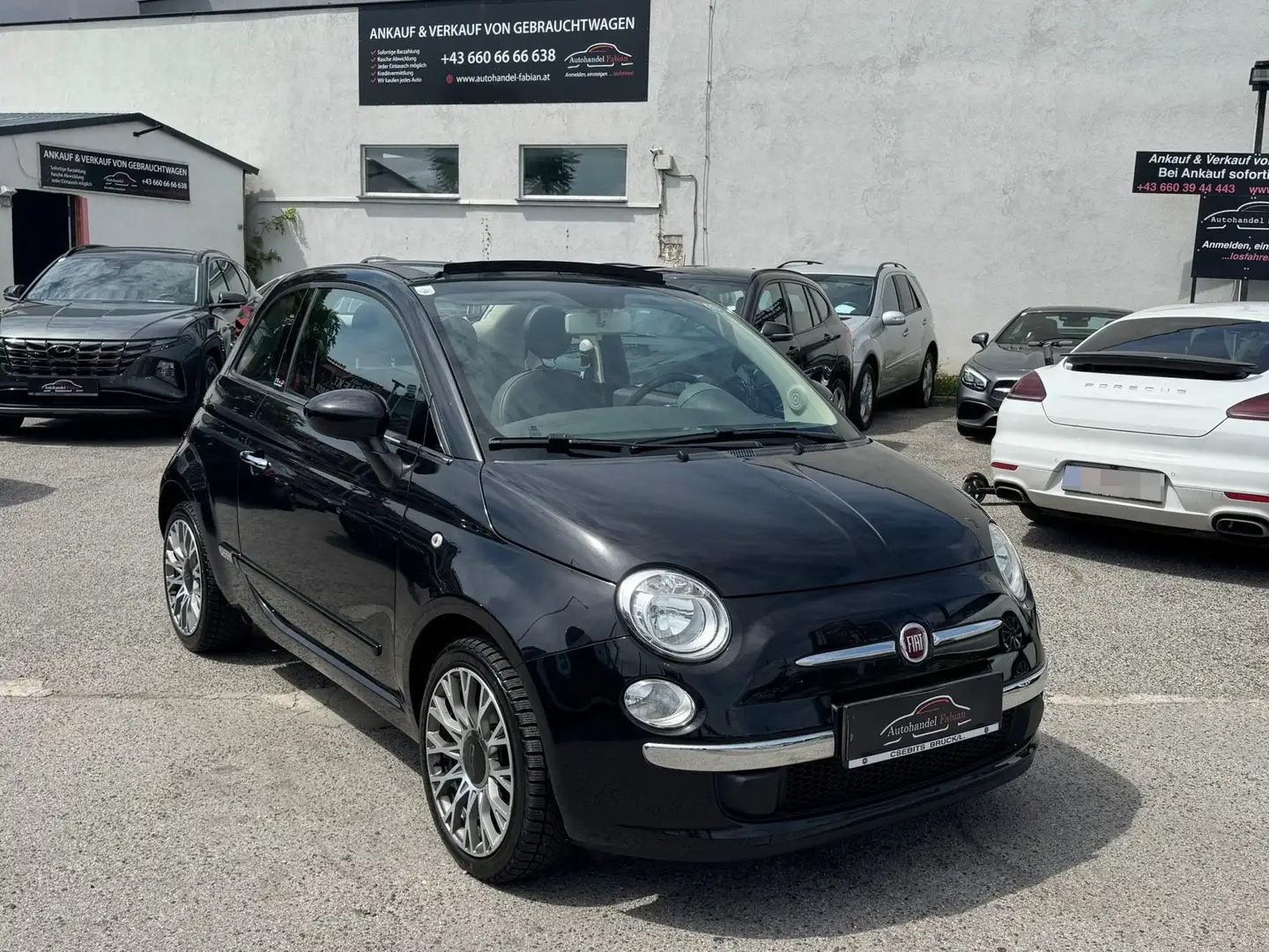 Fiat 500C 1,2 69 Lounge Cabrio PICKERL Parkhilfe Klima Schwarz - 1