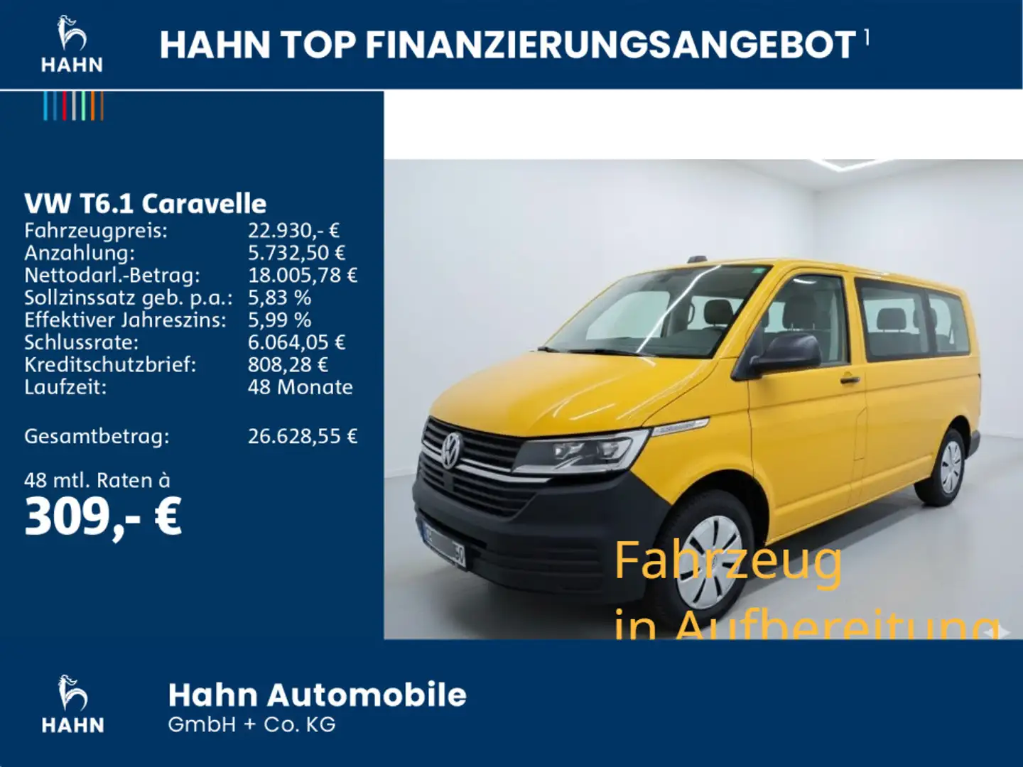 Volkswagen T6.1 Caravelle 2.0TDI Trendline AHK LED CarConne Gelb - 2