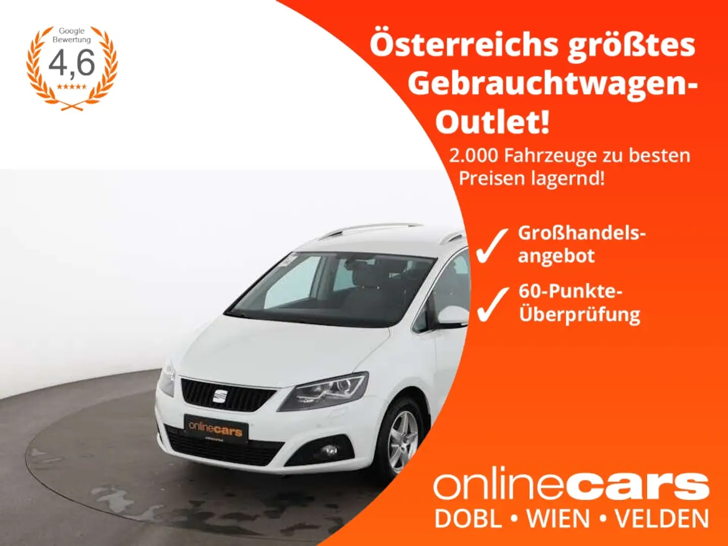 SEAT Alhambra 2.0 TDI Executive 4x4 XENON NAVI R-CAM White - 1