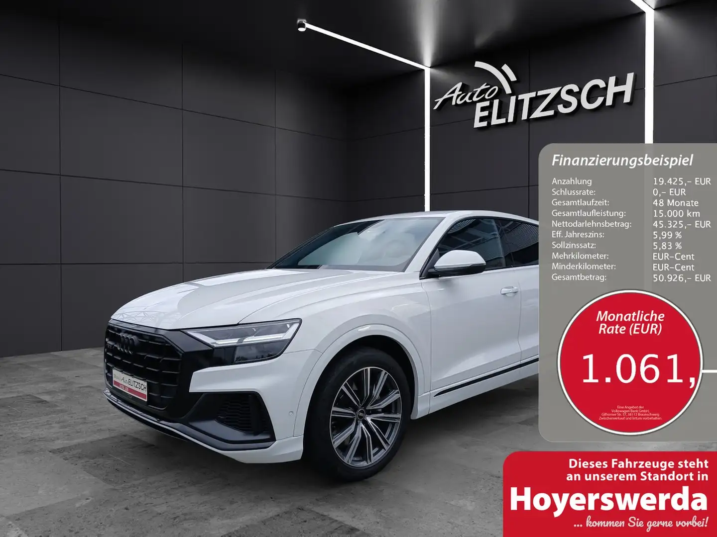 Audi Q8 55 TFSI e quattro 2 x S line AHK LUFT NAVI 21" Weiß - 1