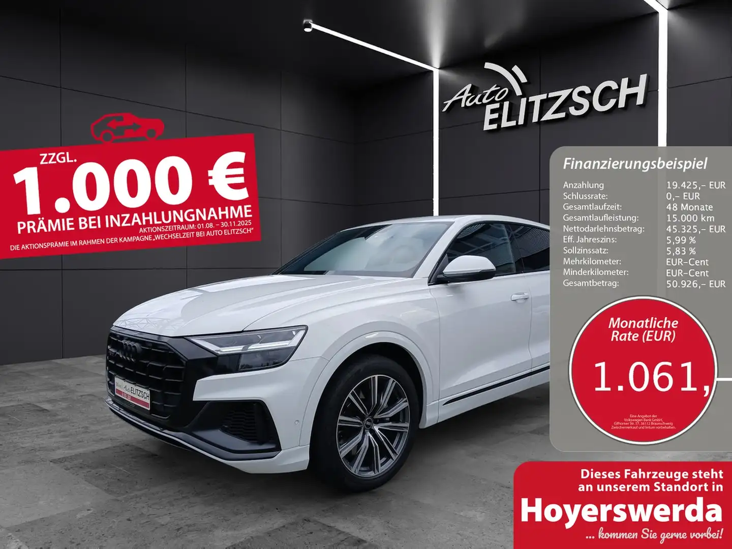 Audi Q8 55 TFSI e quattro 2 x S line LED LUFT NAVI 21" Weiß - 1