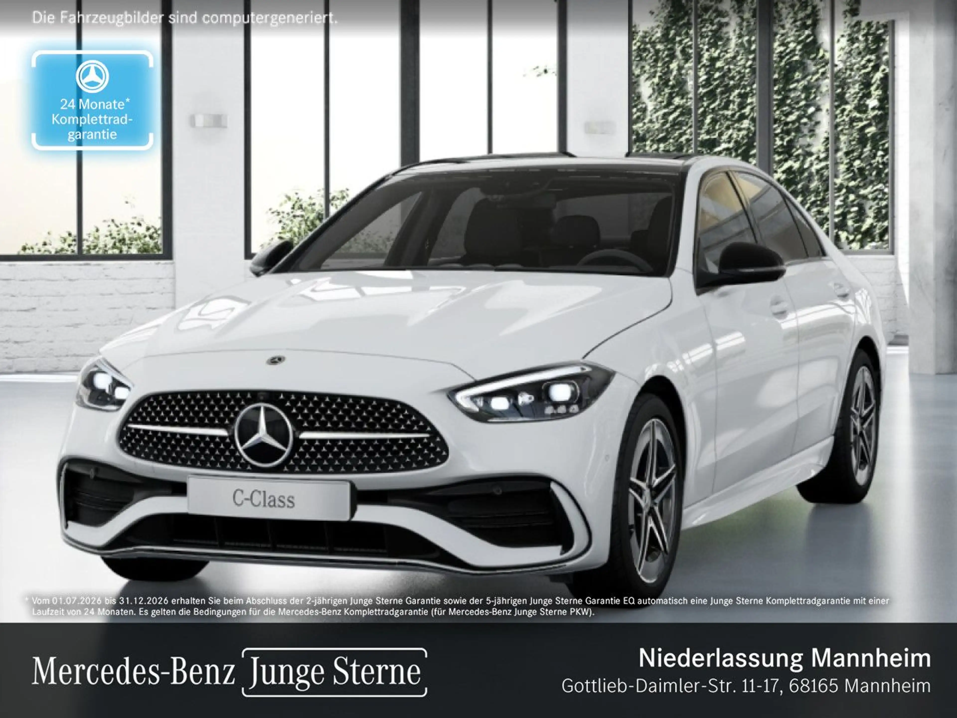 Mercedes-Benz C 180 AMG+NIGHT+PANO+360+TOTW+KEYLESS+9G