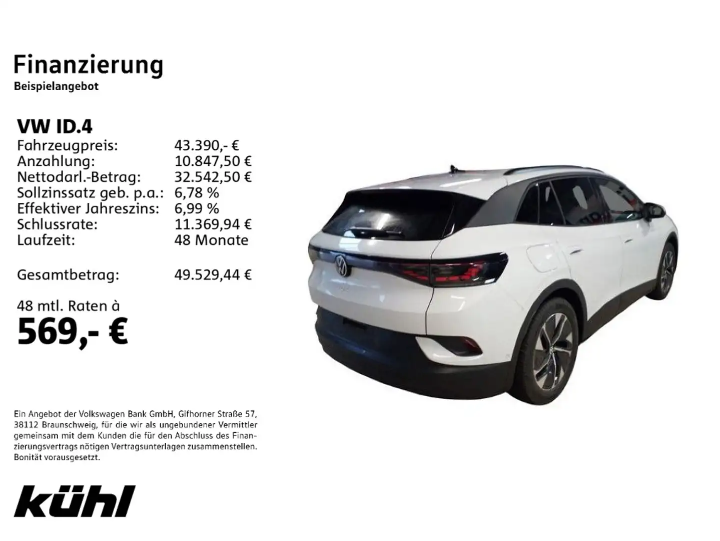 Volkswagen ID.4 Pro IQ.Light/ACC/HuD/360°/App/Navi/AHK Weiß - 2