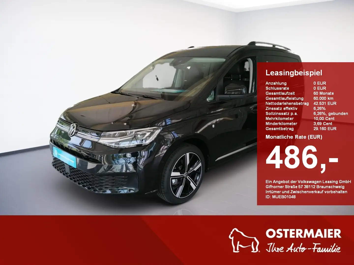 Volkswagen Caddy Style 5-Sitzer 1.5TSI 114PS DSG LED,NAVI,AHK,18''A Black - 1