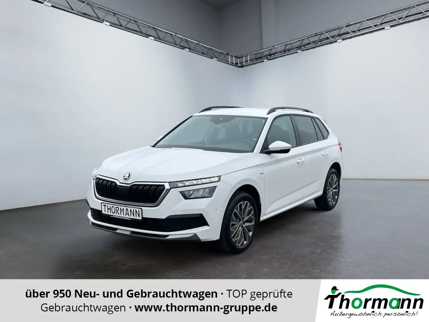 Skoda Kamiq Clever 1.0 TSI AHK LM KAM LED 2xKlima PDC Blanc - 1