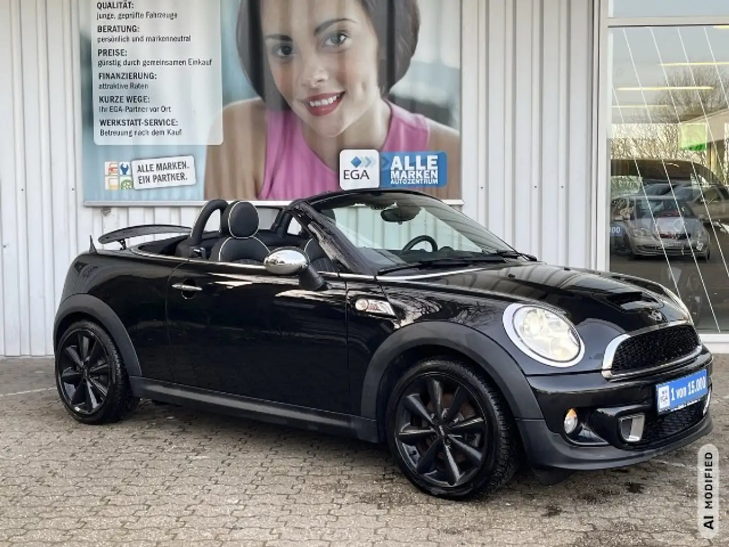 MINI Cooper S Roadster 1,6 184PS NAVI LEDER H/K XENON SHZ ALLWET Schwarz - 2