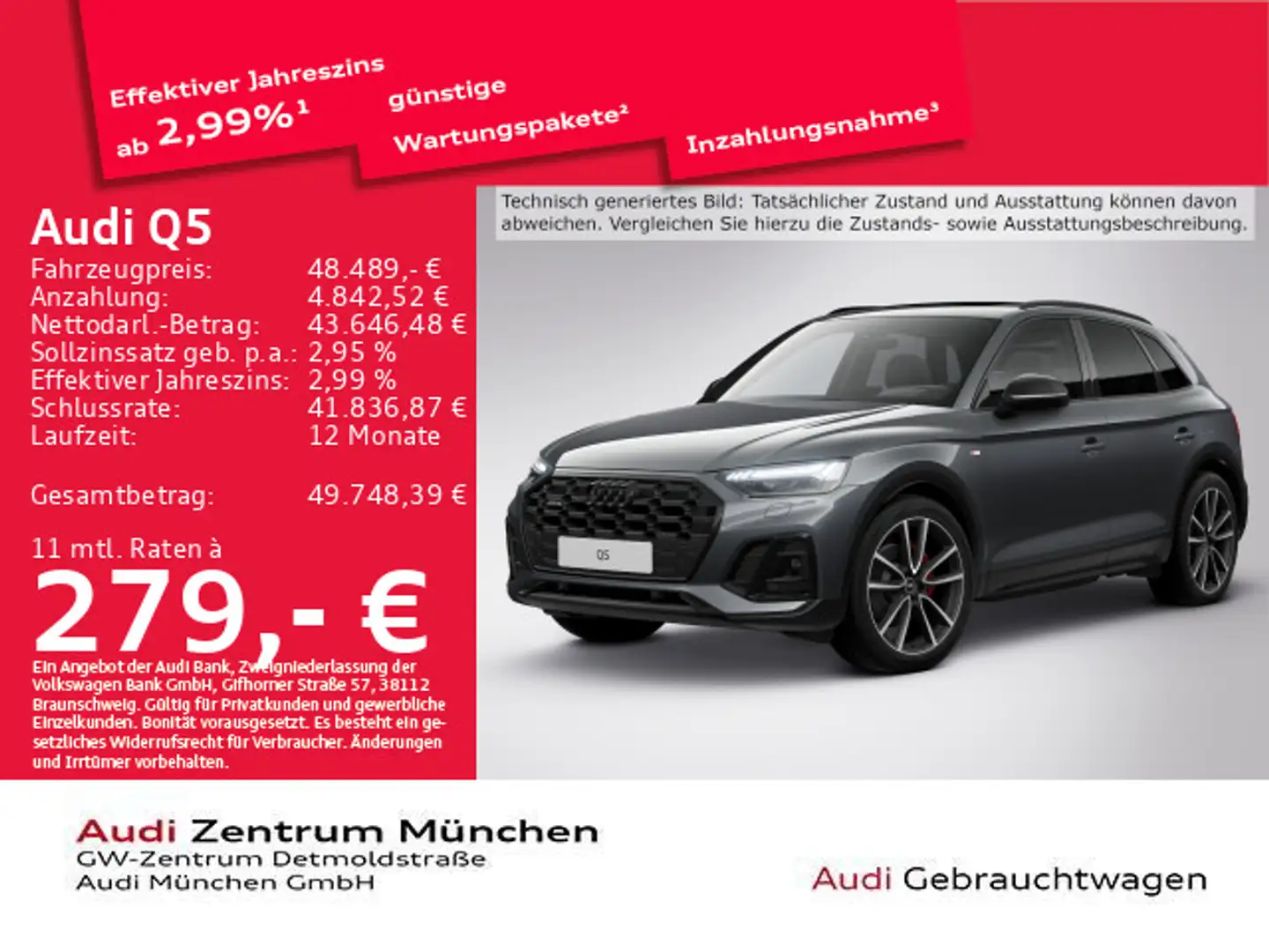 Audi Q5 40 TFSI qu. S tronic S line competition UPE:7 Grau - 1