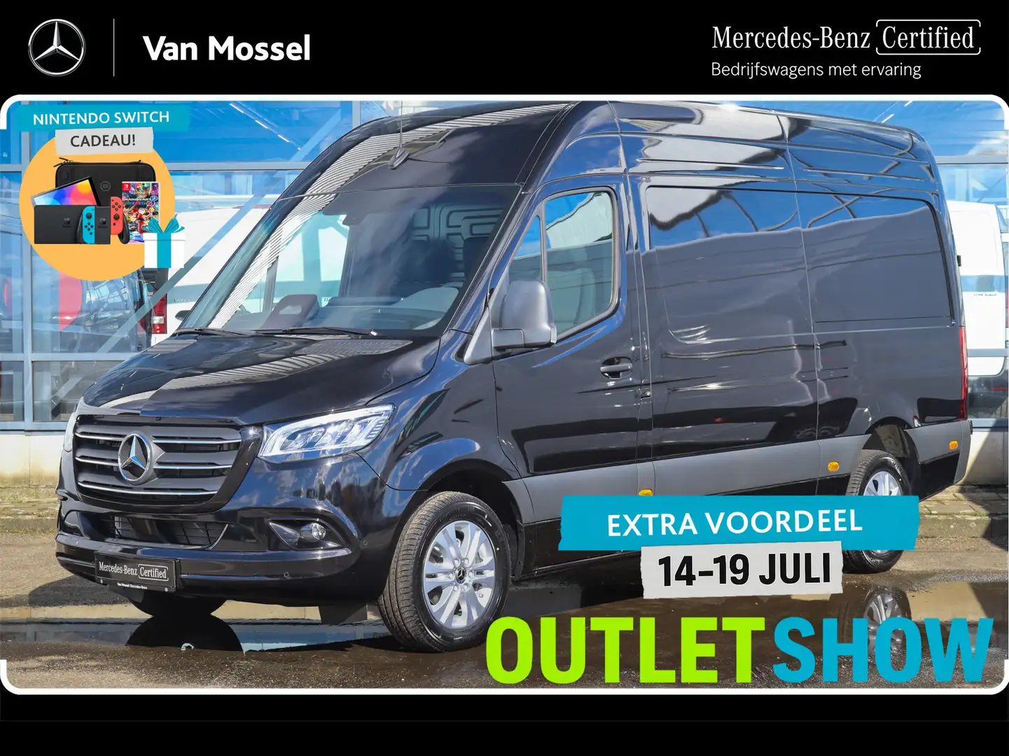 Mercedes-Benz Sprinter 319 CDI L2H2 PRO | CLIMA/NAVI/CAMERA/3.500KG AHW/D Noir - 1