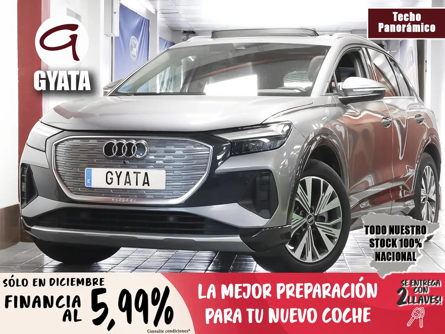 Audi Q4 e-tron 40 Advanced 82KWh Gris - 1