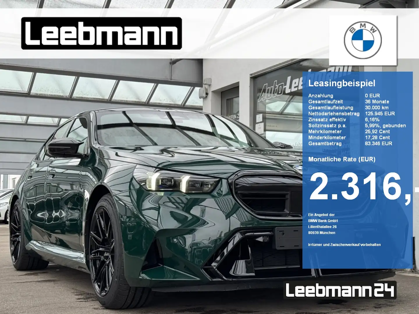 BMW M5 Limousine 0,5% Versteuerung Ultimate Package Vert - 1
