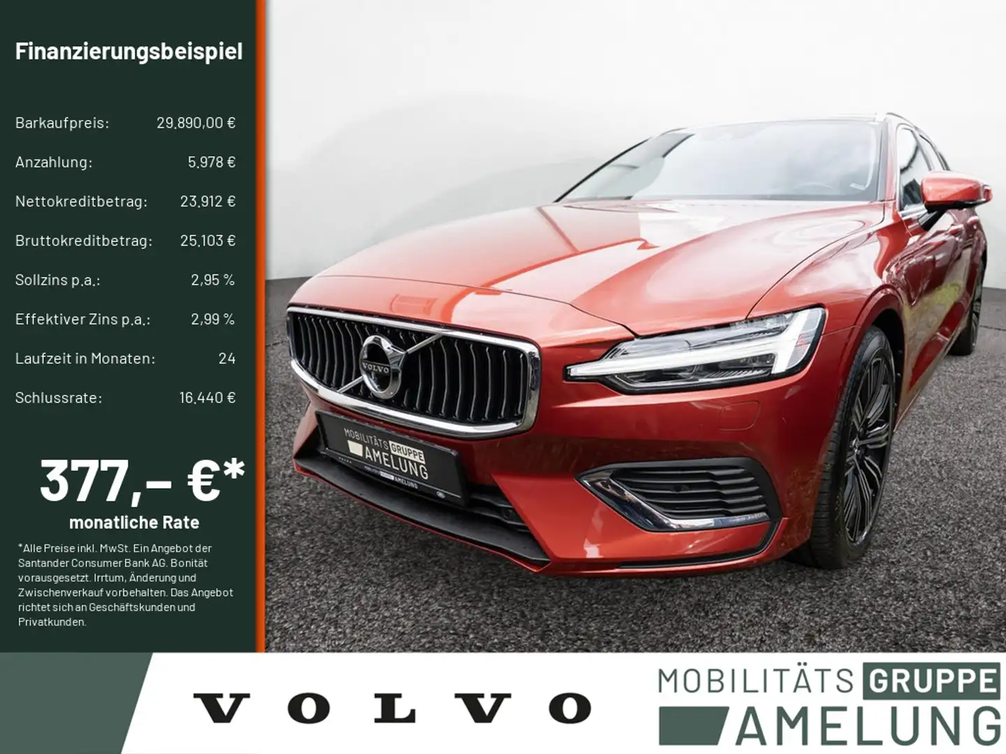 Volvo V60 T8 Inscription AWD LED 360° PANO B&W AHK Червоний - 1