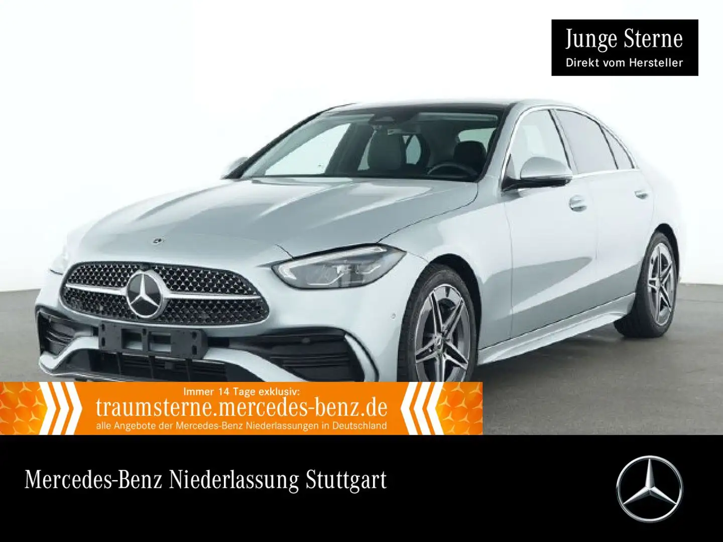 Mercedes-Benz C 180 AMG+PANO+360+LED+TOTW+KEYLESS+9G Silber - 1