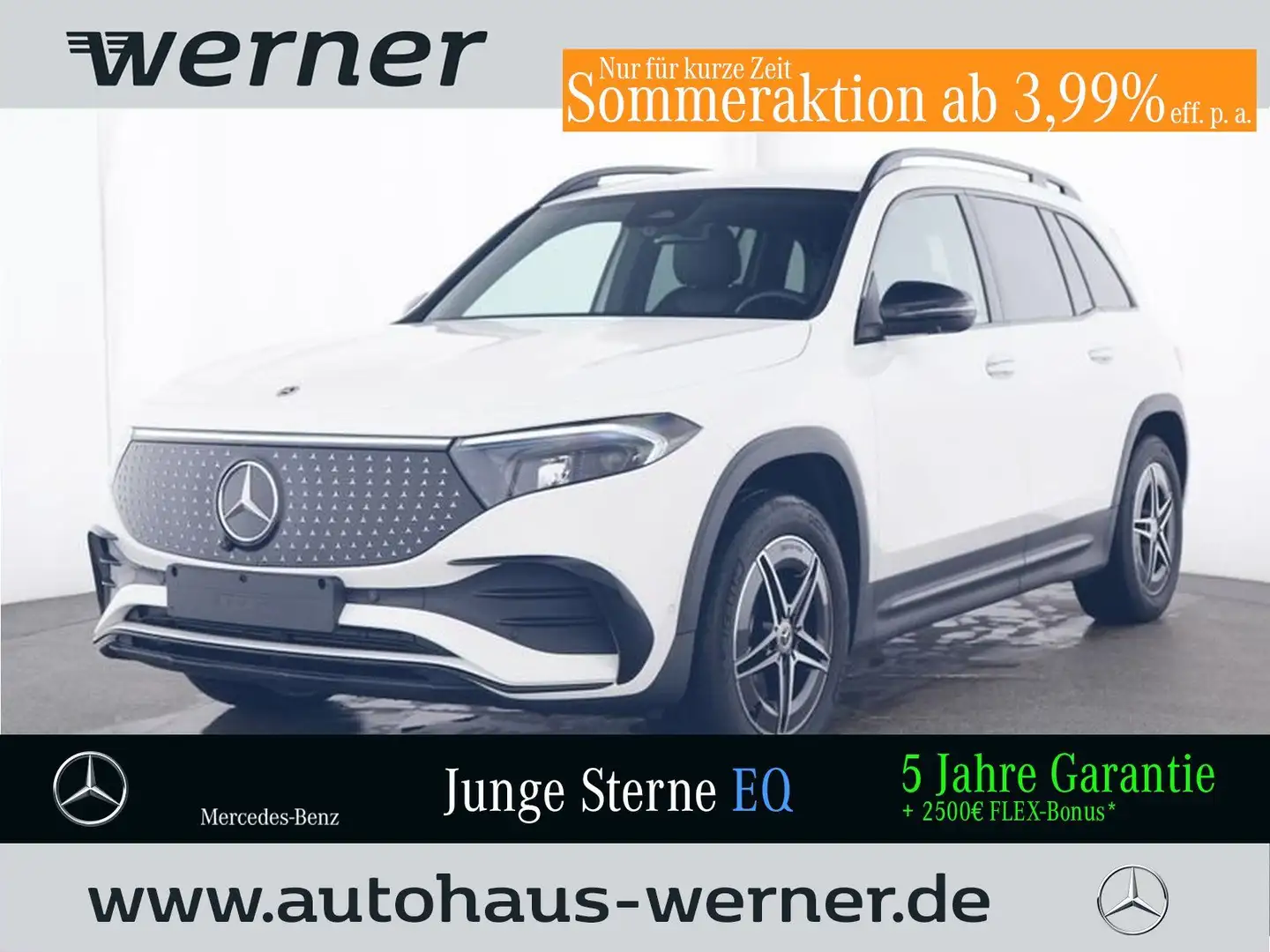Mercedes-Benz EQB 300 4M AMG-PREM-NIGHT AHK FAP HuD 360° MEMOR Blanc - 1