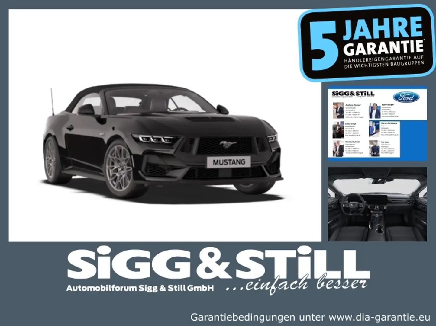 Ford Mustang Convertible GT 5.0 NAV*IACC*BLIS*B&O*LED Schwarz - 1