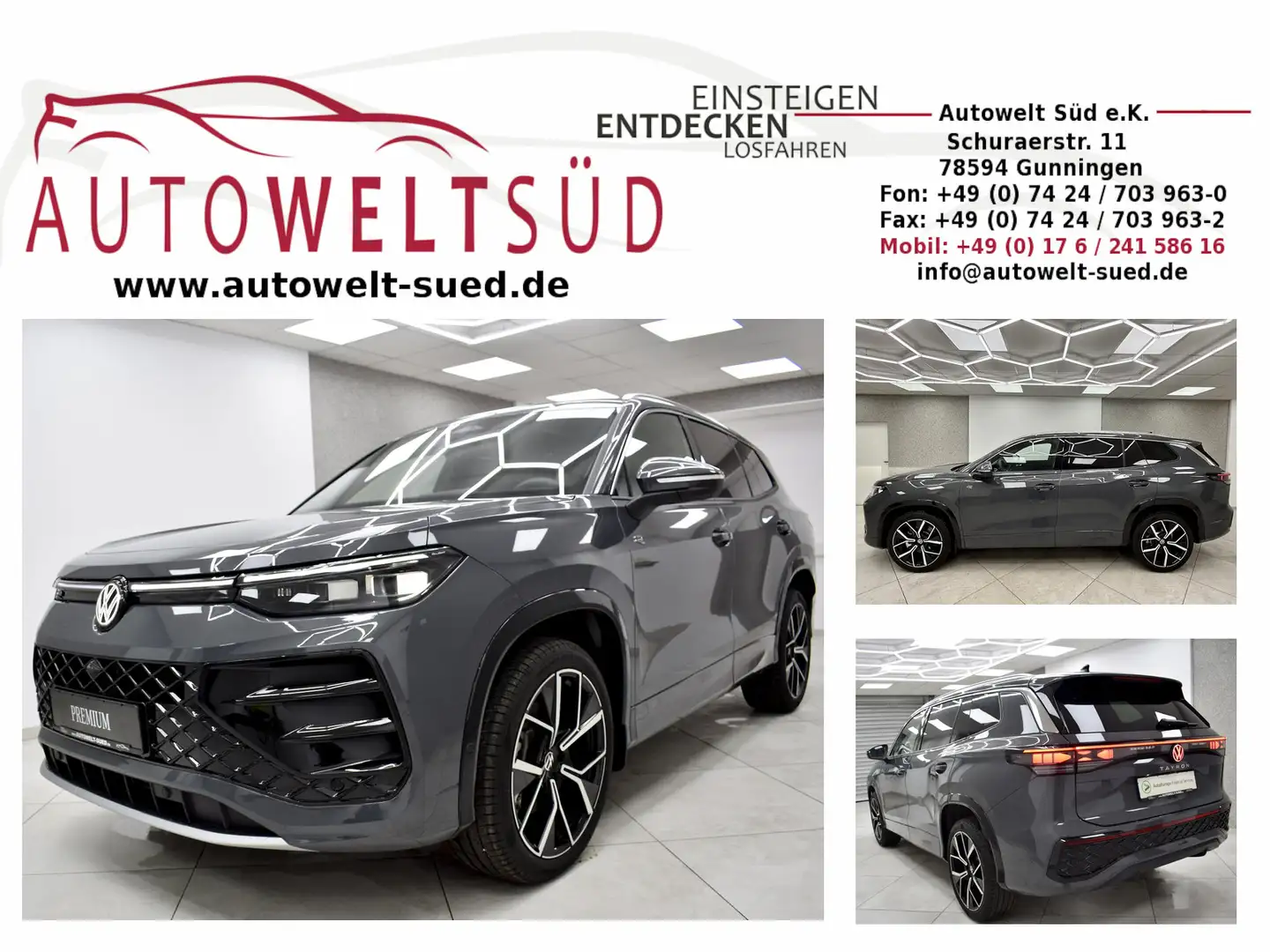 Volkswagen Tayron 2.0 TDI 4M DSG R-Line 7Sitzer BelSitze HUD Grau - 1