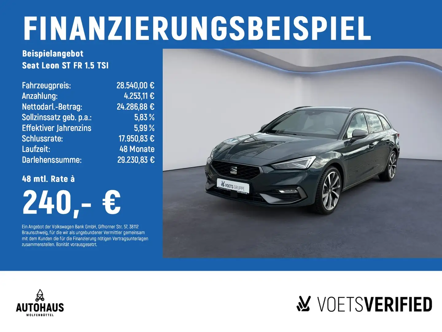 SEAT Leon ST FR 1.5 TSI BEATS CAM LED NAV PANO Blau - 2