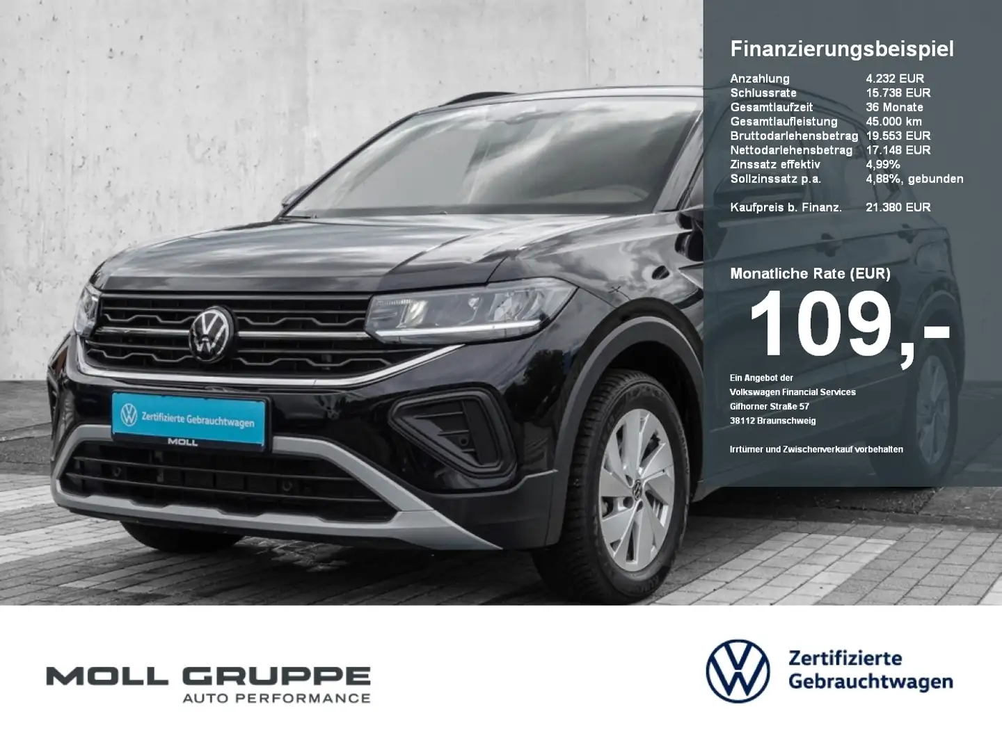 Volkswagen T-Cross 1.0 TSI Life AUT KAM LED PDC SHZ SPURH Zwart - 1