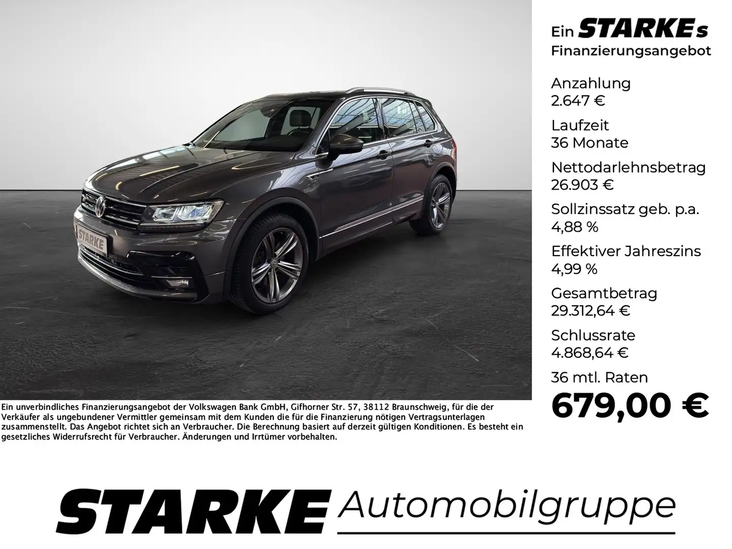 Volkswagen Tiguan 2.0 TDI DSG 4MOTION R-Line Highline Grau - 1
