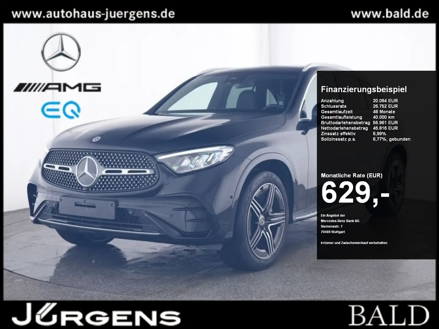Mercedes-Benz GLC 300 e 4M AMG-Sport/Technik/Pano/Memo/Keyl/20 Schwarz - 1