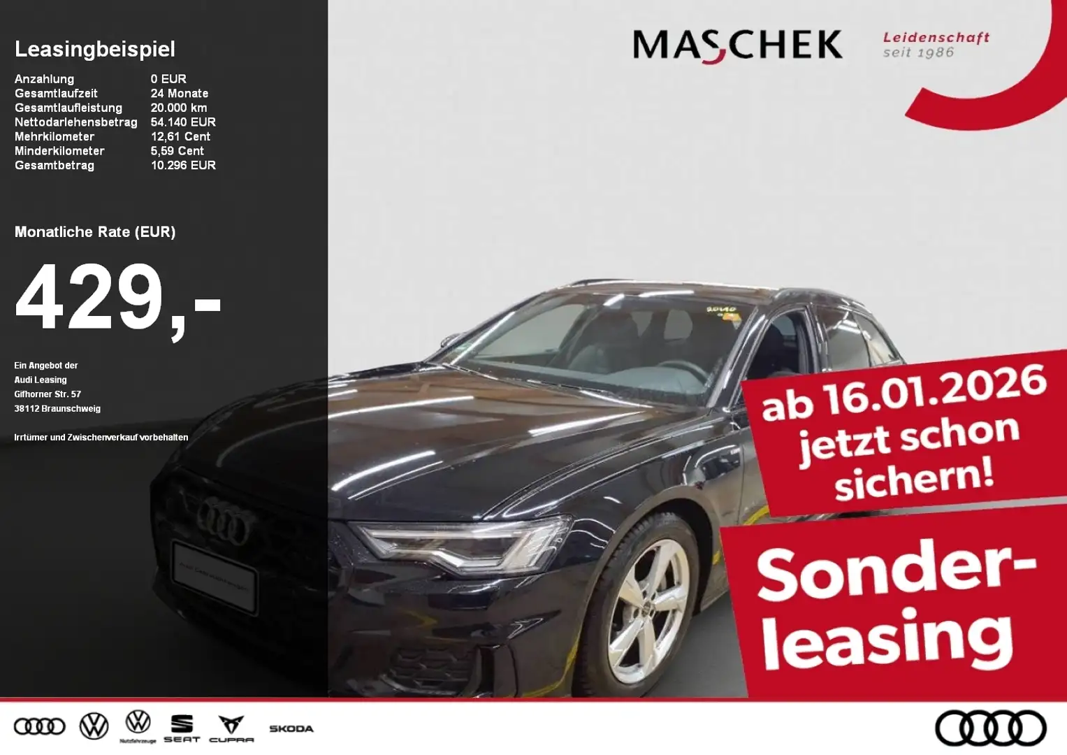 Audi A6 Avant S line 50 TDI AHK Memory Black 360° Matrix A Schwarz - 1