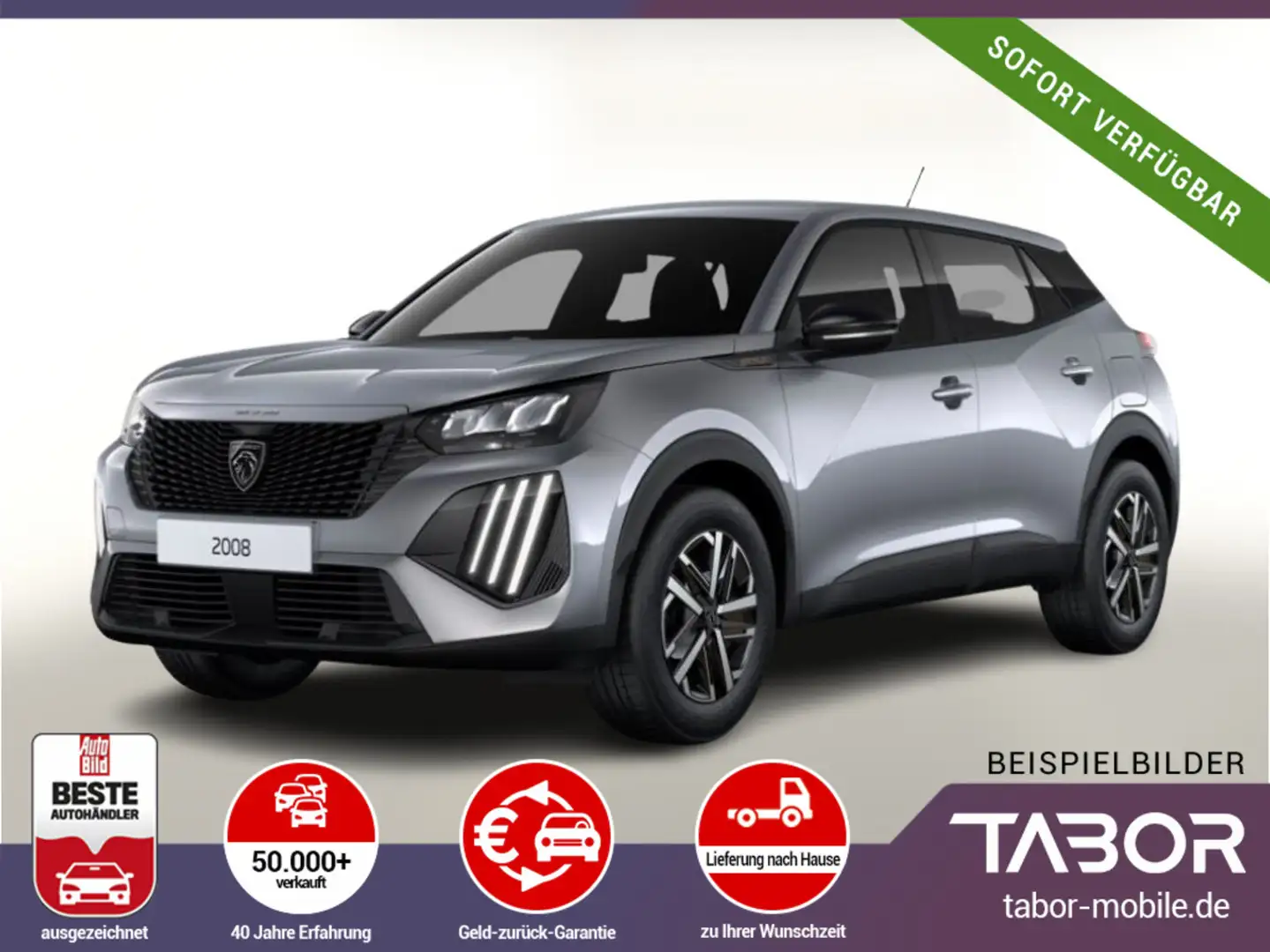 Peugeot 2008 MHEV 145 eDSC6 Style LED PDC CarPlay Temp Grau - 1