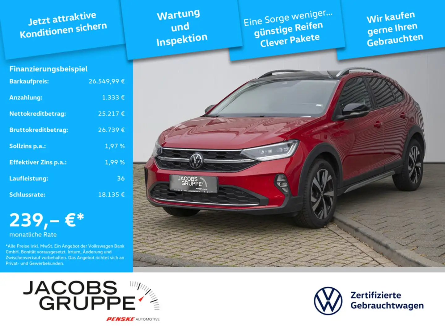 Volkswagen Taigo Style 1.0 TSI DSG IQ.DRIVE*Navi*ACC Rot - 1