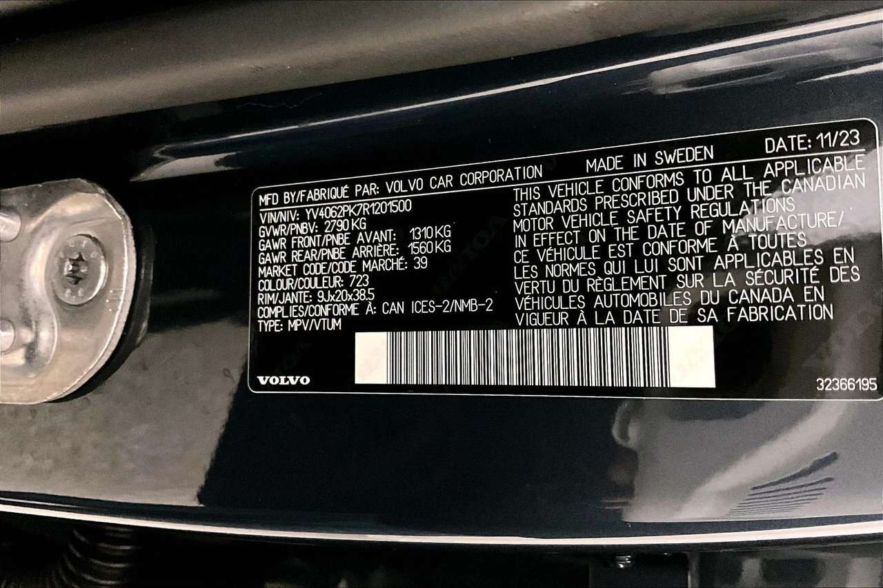 2024 Volvo XC90 CORE BRIGHT CLIMATE - 20'' WHEELS - PANORAMIC SUNR thumb 35