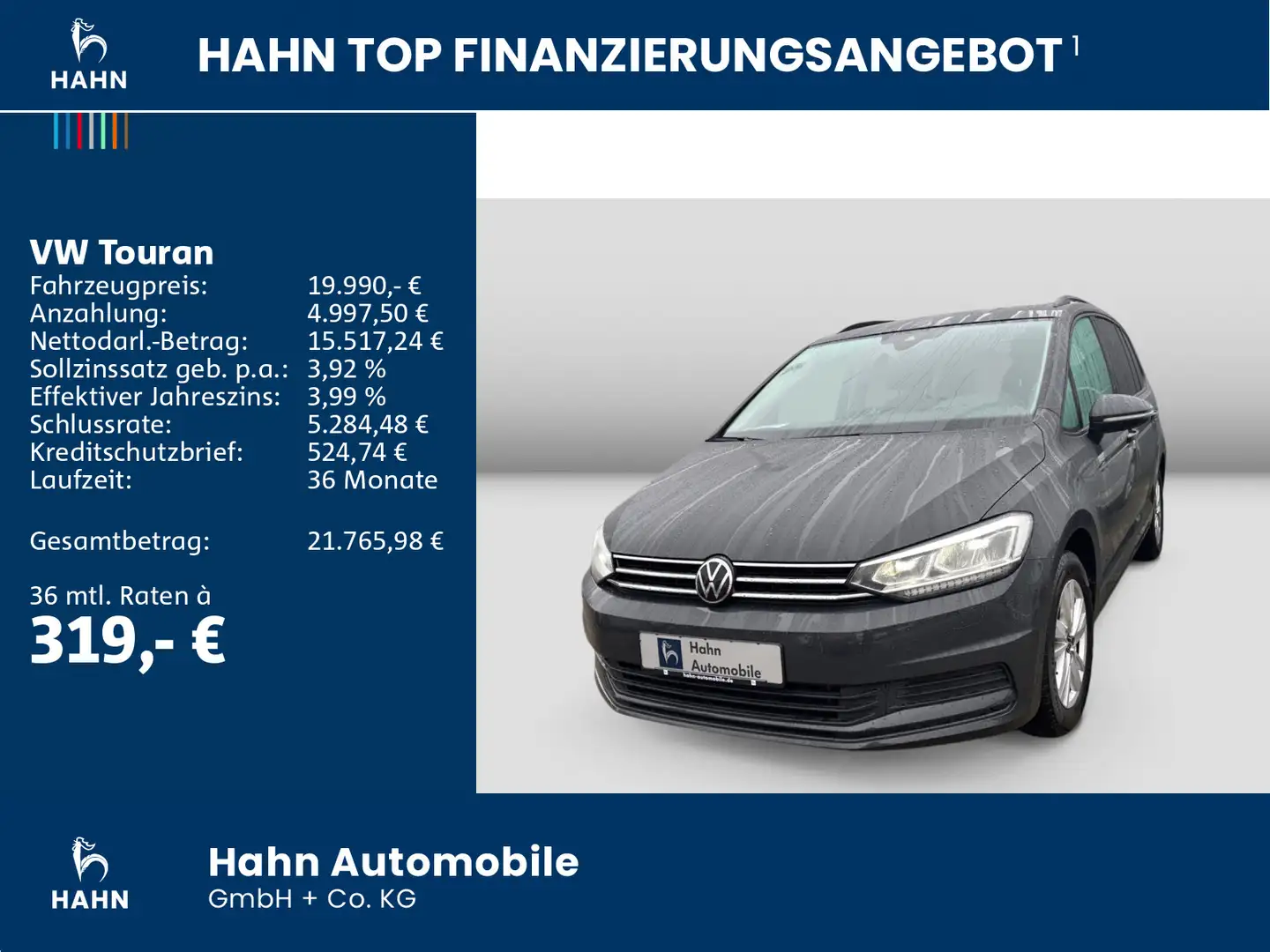 Volkswagen Touran 2.0TDI Comfortline LED Navi AHK ACC Sitzh Grau - 2