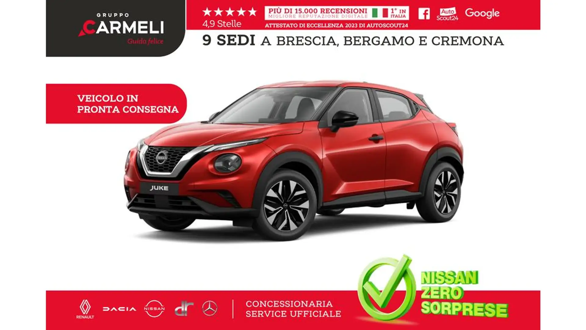 Nissan Juke 1.0 dig-t Acenta 114cv Rosso - 1