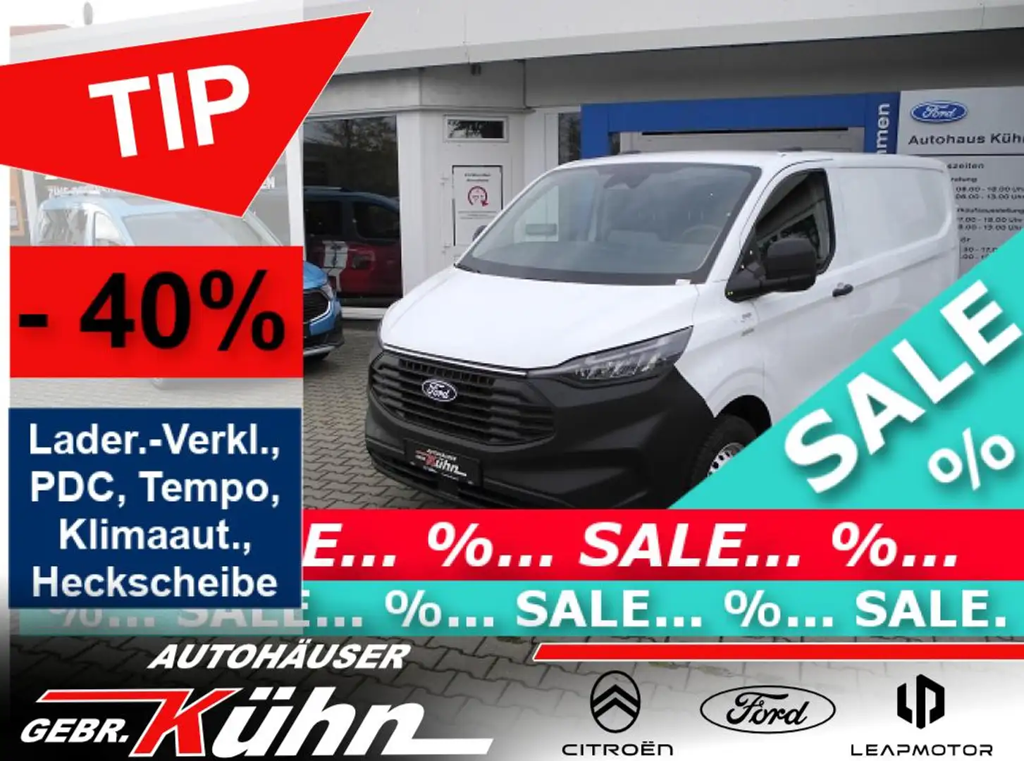 Ford Transit Custom 280 L1 Basis - LED Fernl., Allw., Lader.-Verkl. Weiß - 1