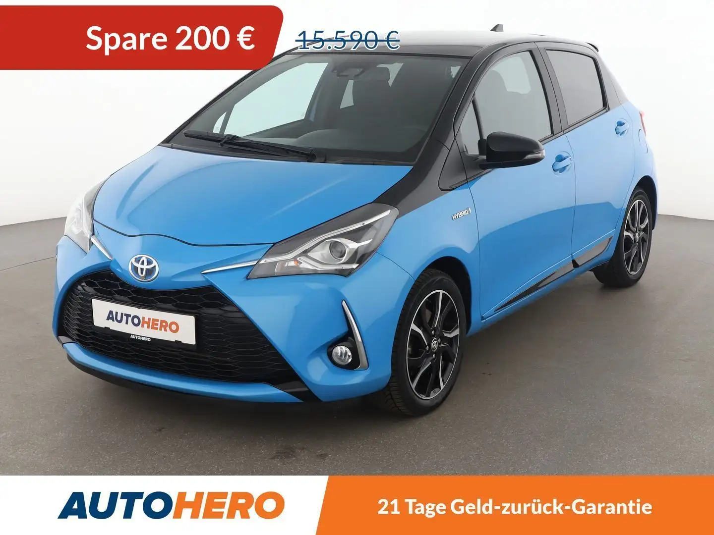 Toyota Yaris 1.5 Hybrid Splash Aut.*TEMPO*CAM*SHZ*ALU* Blau - 1