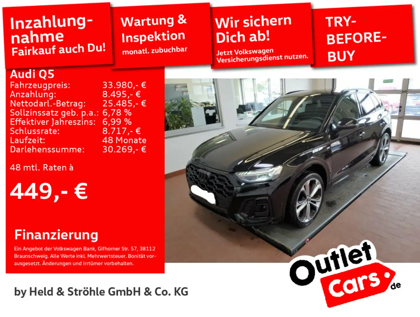 Audi Q5 S line 40 TDI qu. S tronic MATRIX E-KLAPPE Schwarz - 1