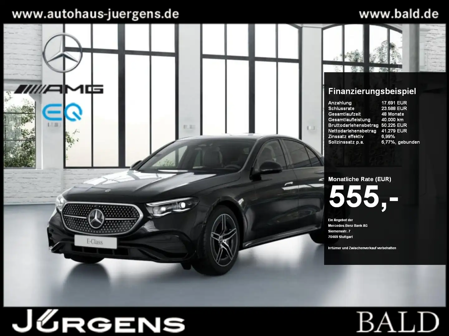 Mercedes-Benz E 200 AMG-Sport/Pano/Night/360/Totw/Digital/19 Schwarz - 1