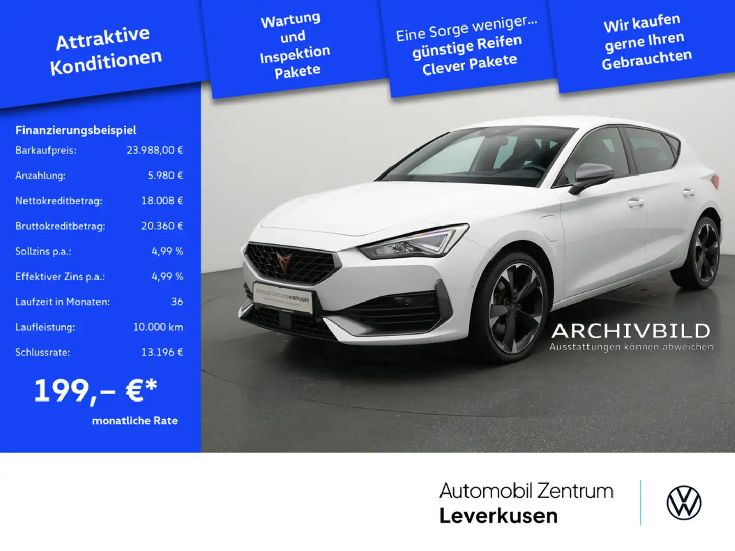CUPRA Leon e-Hybrid DSG NAVI VIRT KAM LEDER DCC SHZ Weiß - 1