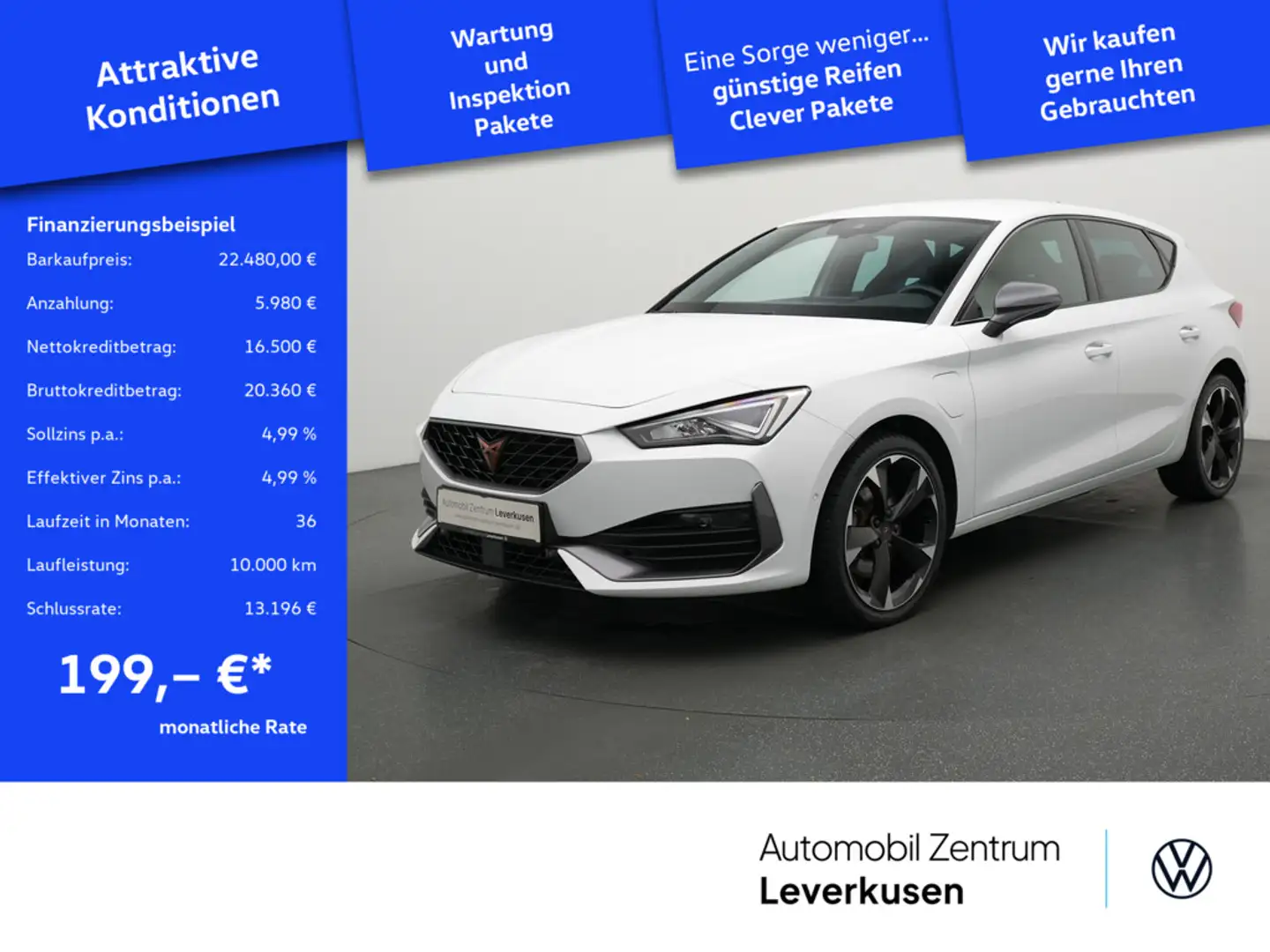 CUPRA Leon e-Hybrid DSG NAVI VIRT KAM LEDER DCC SHZ Weiß - 1