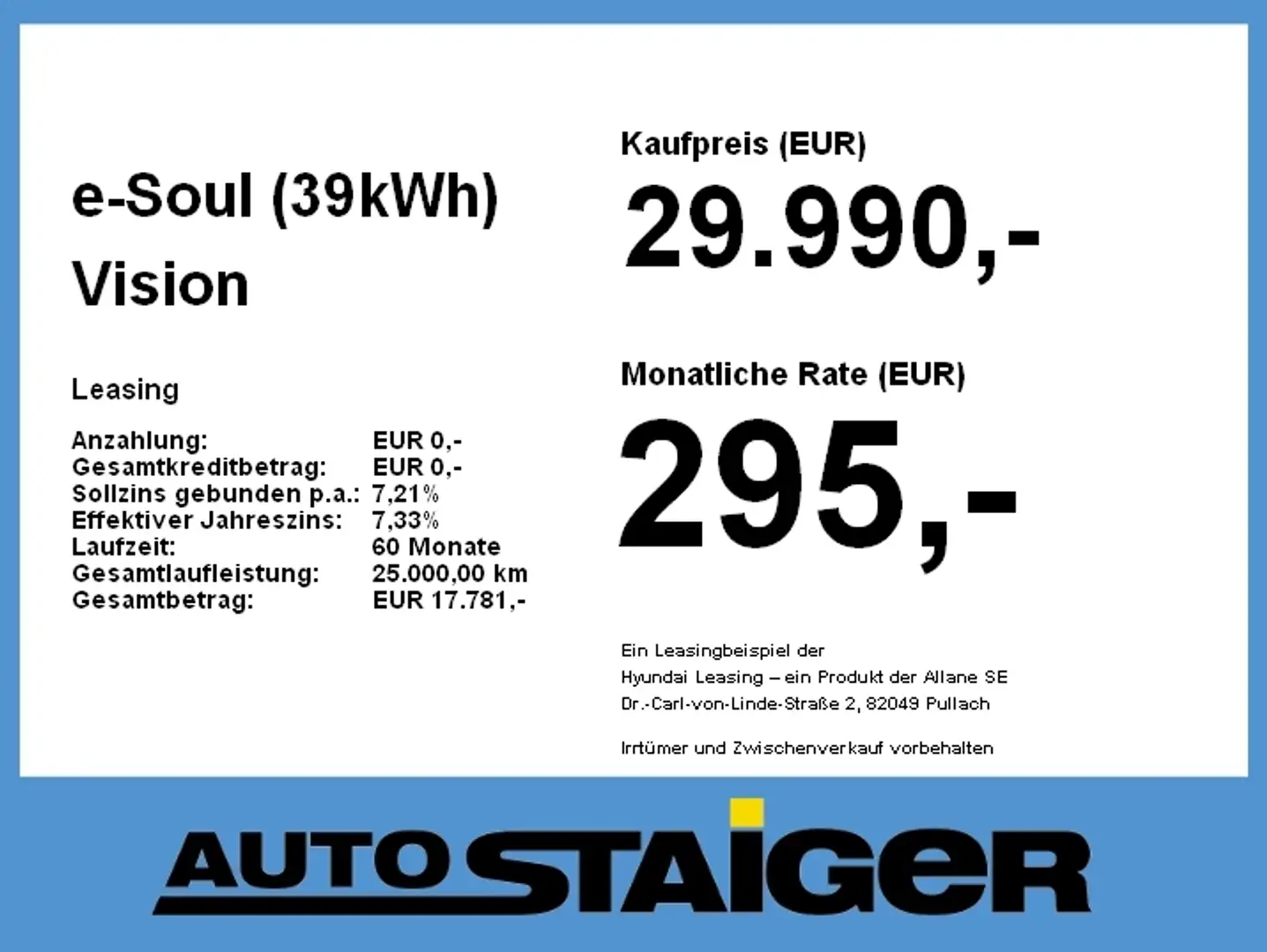 Kia Soul e- (39kWh) Vision schnell Verfügbar! Blau - 2