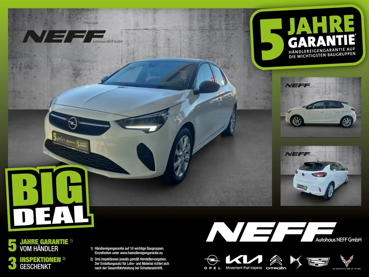 Opel Corsa F 1.2 Edition +LM KAM PDC SpurH Blanc - 1