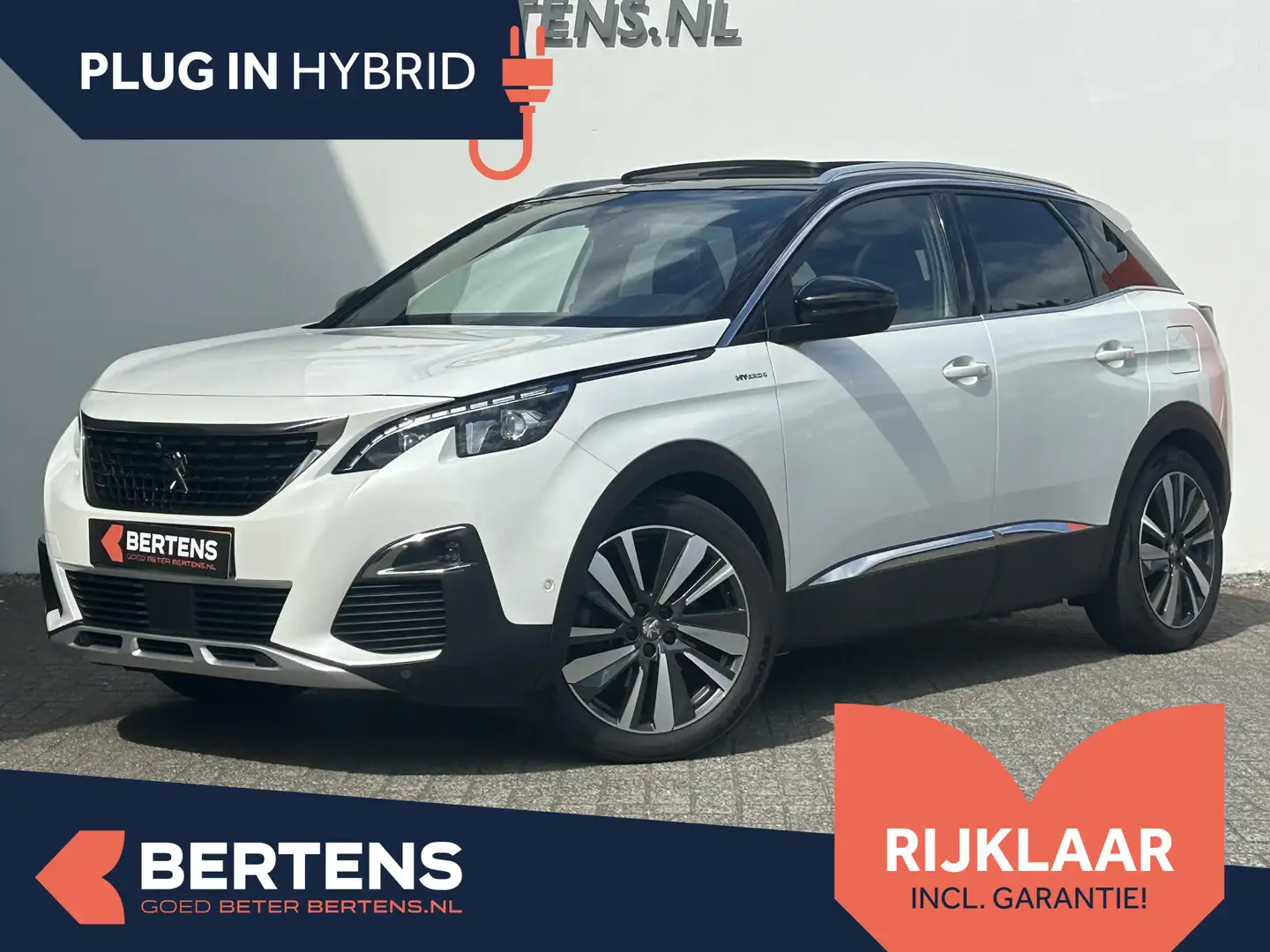 Peugeot 3008 1.6 HYbrid4 | NIEUWE ACCU | 4x4 300pk GT | Nappale Wit - 1