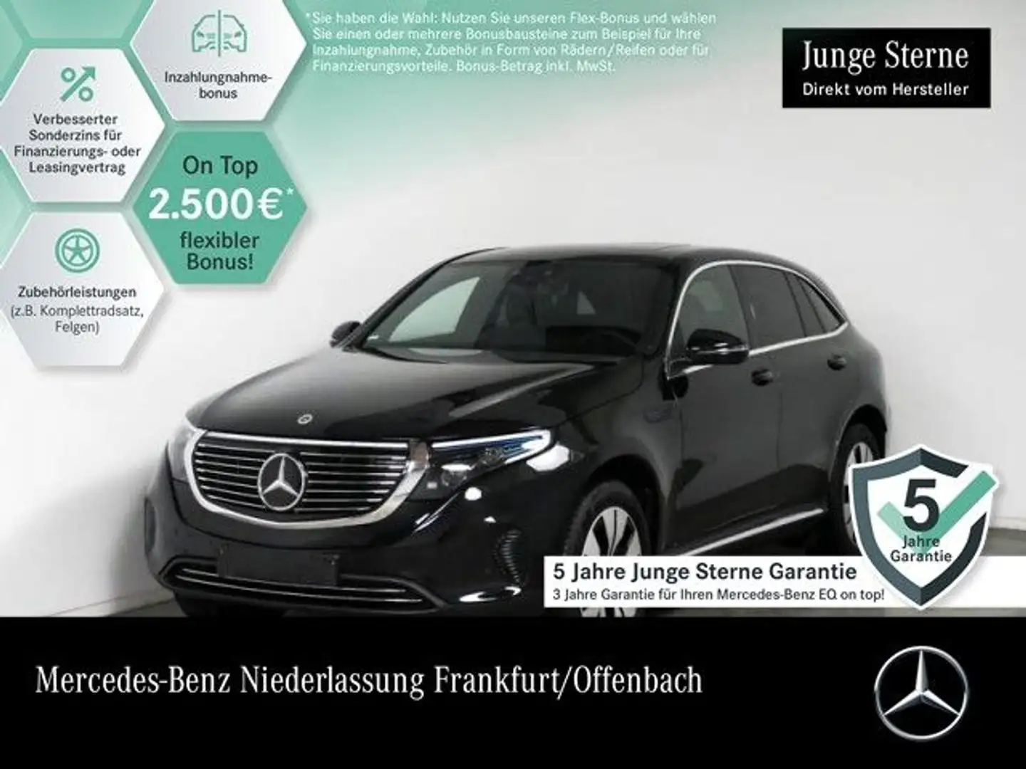 Mercedes-Benz EQC 400 4M AHK+MULTIBEAM+FAHRASS+KAMERA+KEYLESS Schwarz - 1