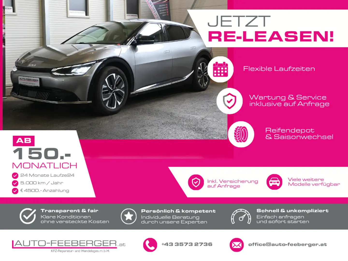 Kia EV6 Elektro 77,4 kWh 4WD;AHK, LED, ACC, R-Kamera, S... Silber - 1