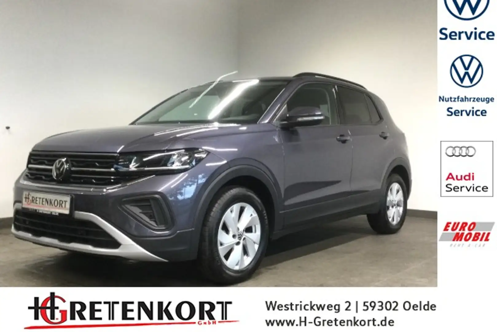 Volkswagen T-Cross 1.0 TSI DSG Life ACC LED SHZ Anschlussgarantie Gris - 1