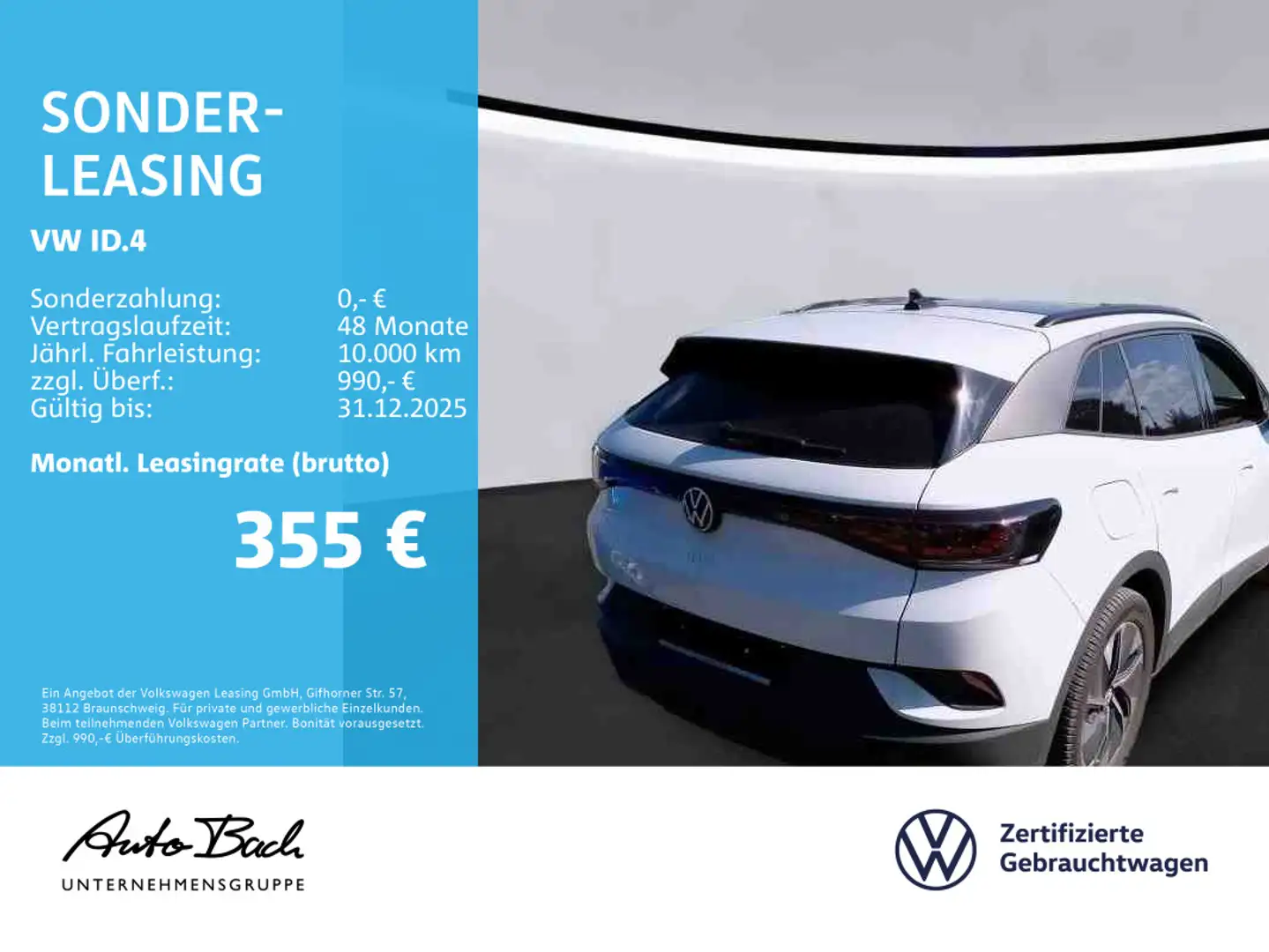 Volkswagen ID.4 Pro Performance, Panoramadach, Navi, LED-Ma Weiß - 2