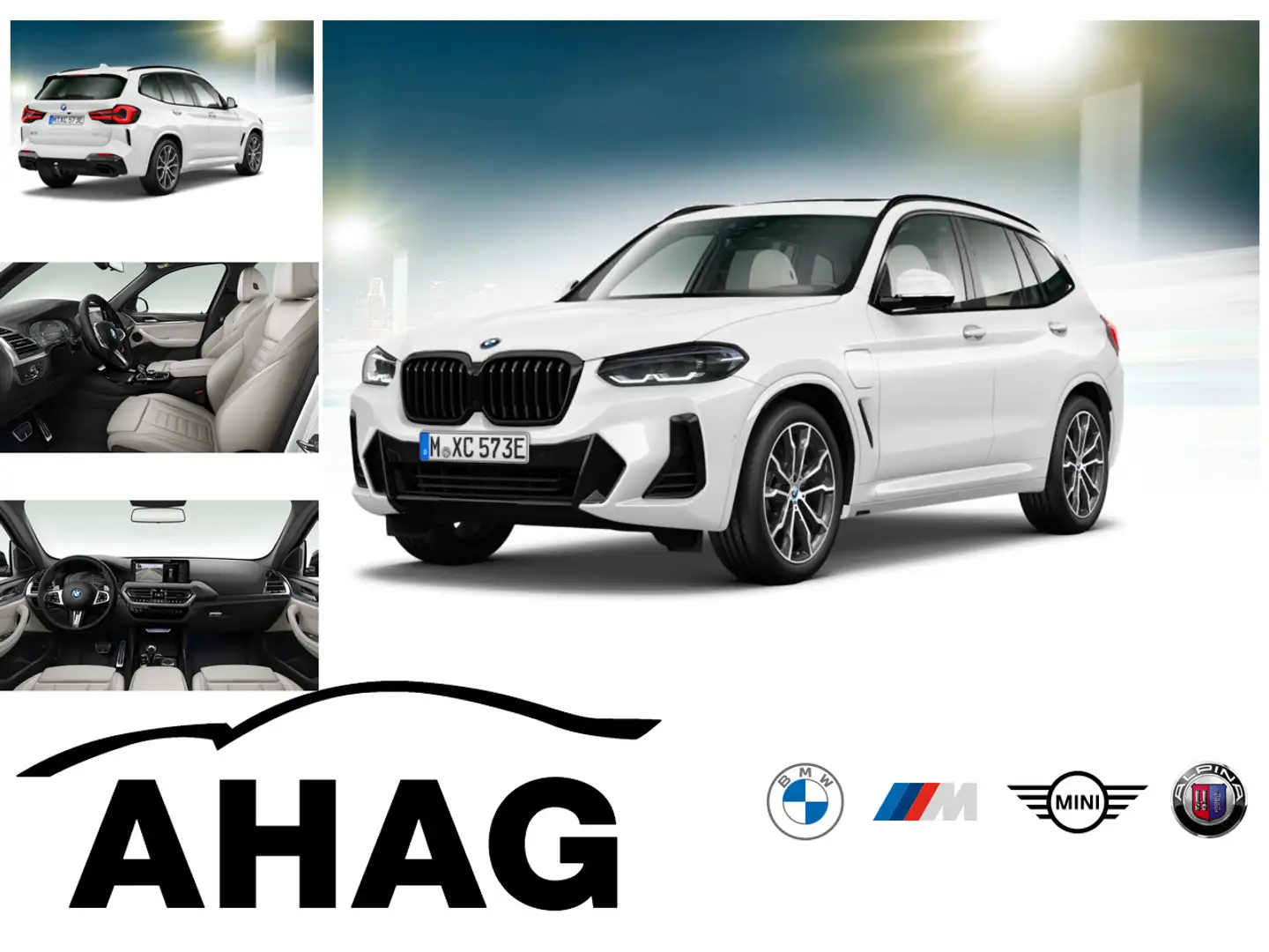 BMW X3 xDrive30e AT Navi Leder Panoramadach Bluetooth PDC Weiß - 1