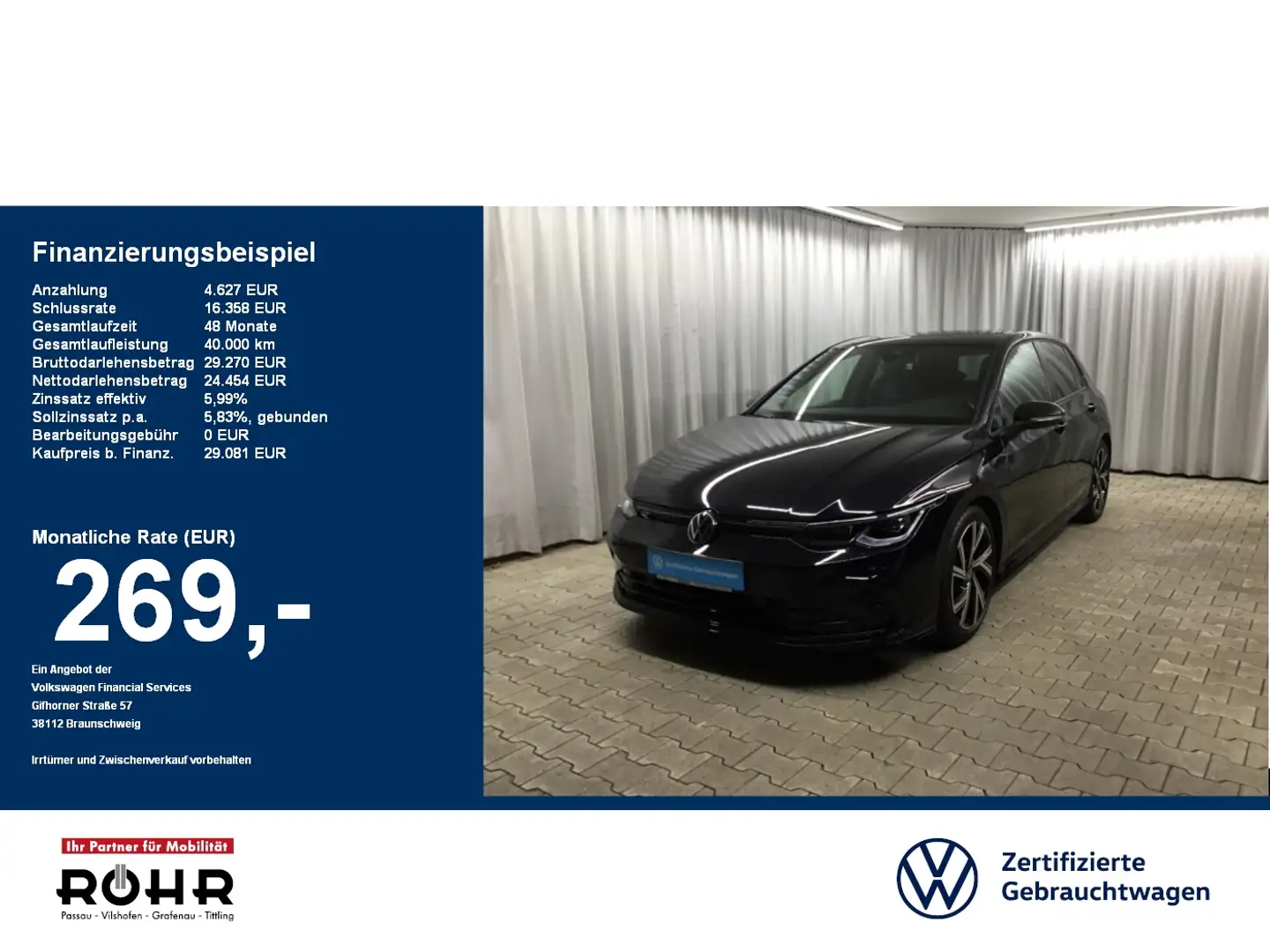 Volkswagen Golf VIII R-Line (Rear View/ NAVI/ SIHZ) 1.5 TSI Schwarz - 1